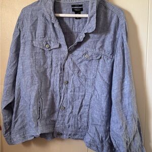 Jones New York Linen Shirt in Blue